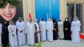 حضور د موزة غباش افتتاح جناح جامعه الامارات في اكسبو ٢٠٢٠ دبي مع وزير التربية د حسين الحمادي